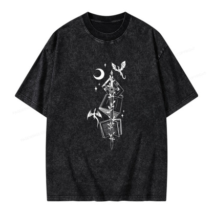 Pagewings Book Dragons Unisex Washed T-shirt