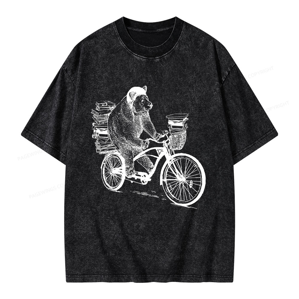 Pagewings Book Bear Unisex Washed T-shirt