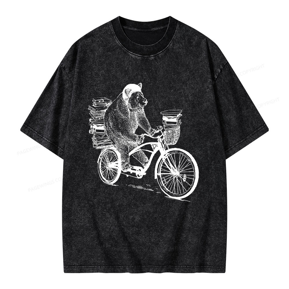 Pagewings Book Bear Unisex Washed T-shirt