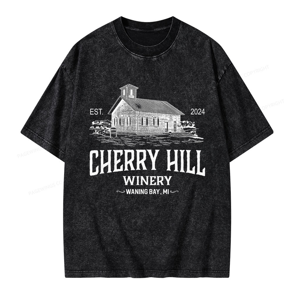 Pagewings Cherry Hill Winery Unisex Washed T-shirt