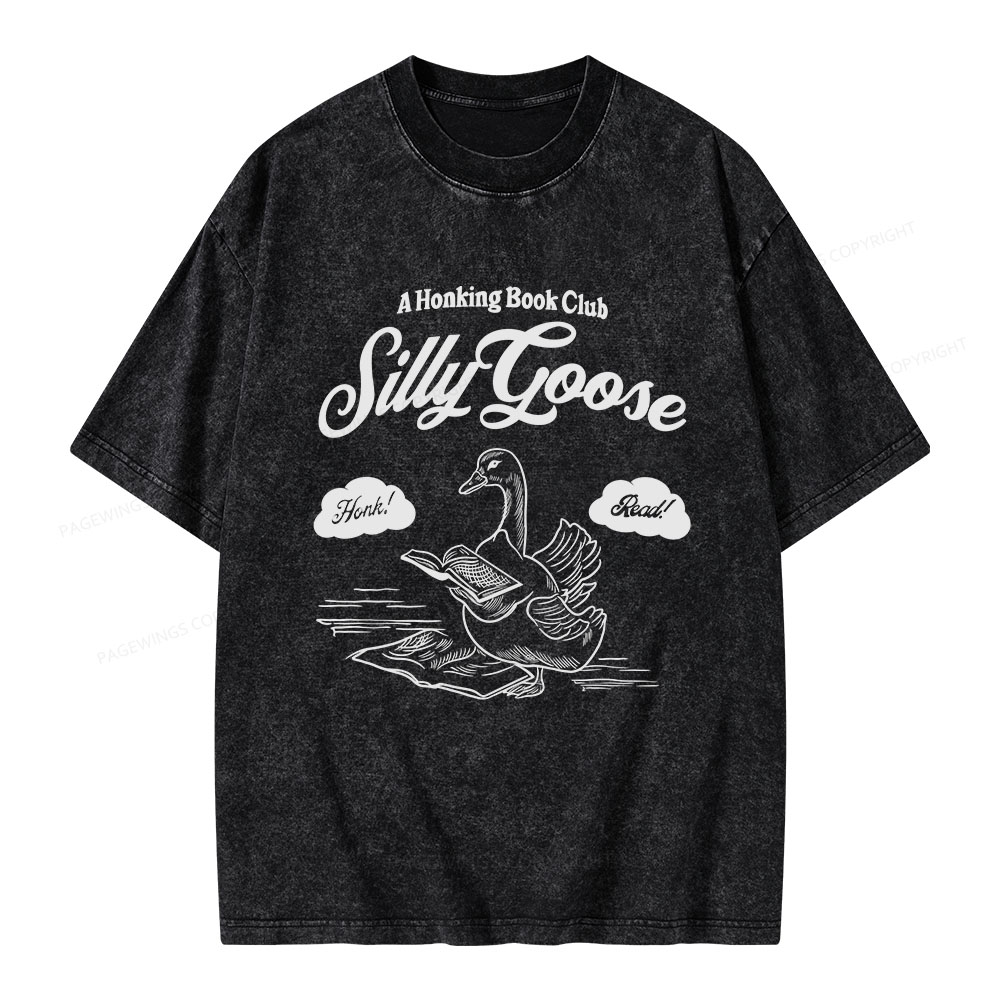 Pagewings Silly Goose Book Club Unisex Washed T-shirt