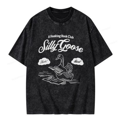 Pagewings Silly Goose Book Club Unisex Washed T-shirt
