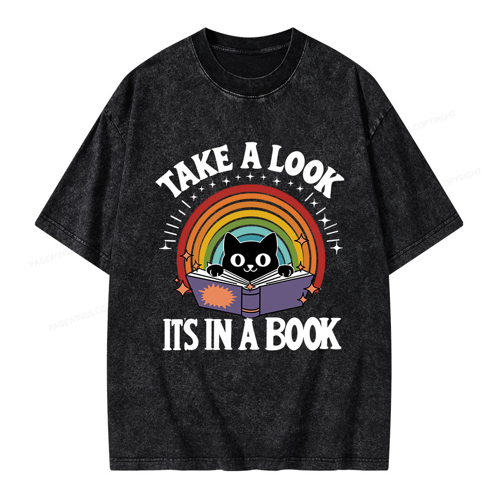 Pagewings Take A Look Its In A Book Unisex Washed T-shirt