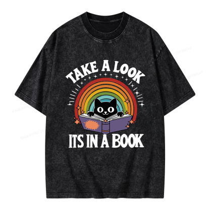 Pagewings Take A Look Its In A Book Unisex Washed T-shirt