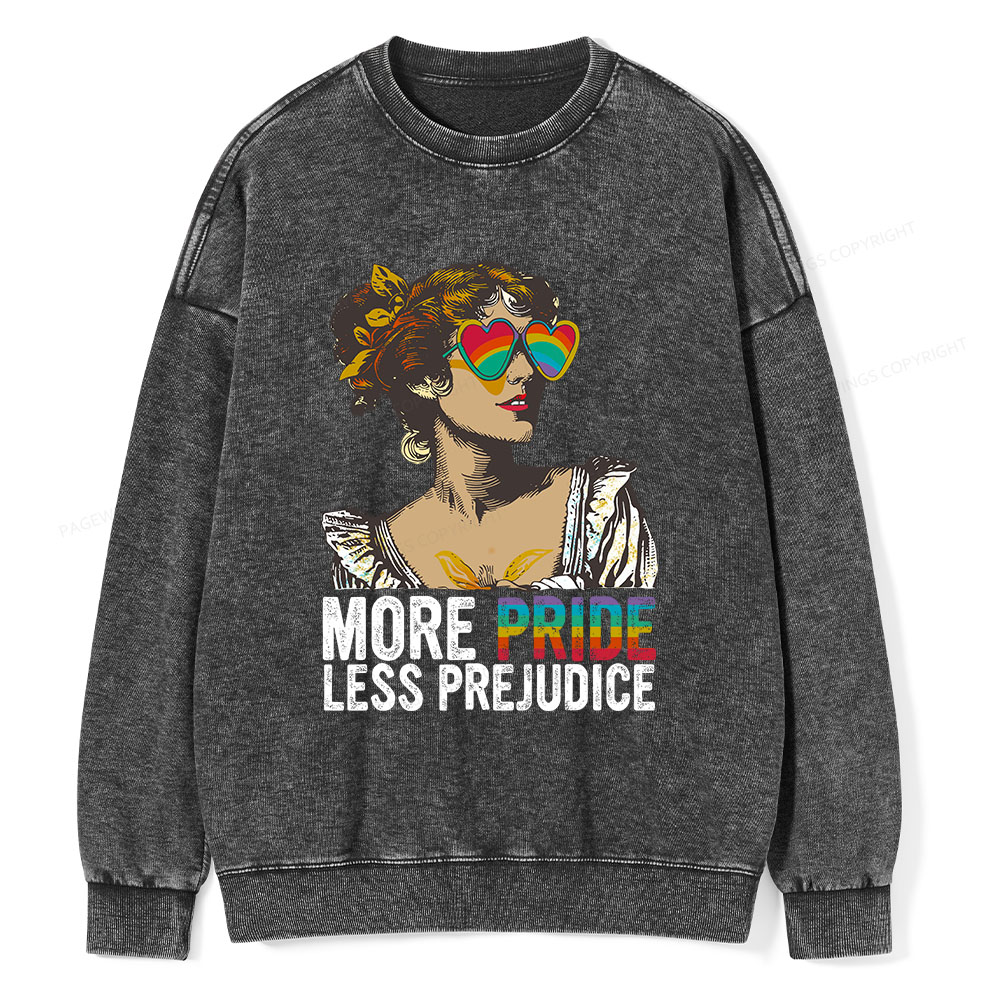 Pagewings More Pride Less Prejudice Unisex Washed Sweatshirt