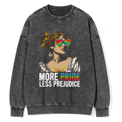 Pagewings More Pride Less Prejudice Unisex Washed Sweatshirt
