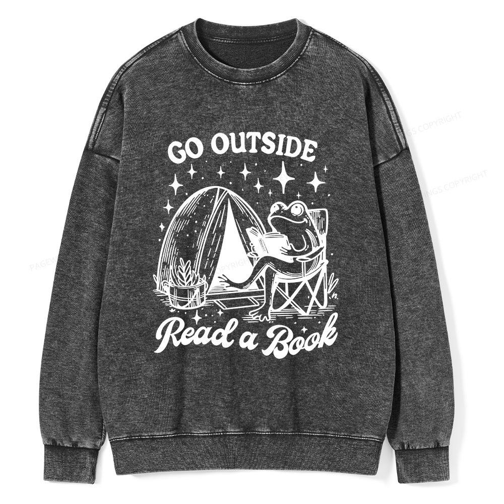 Pagewings Go Outside Unisex Washed Sweatshirt