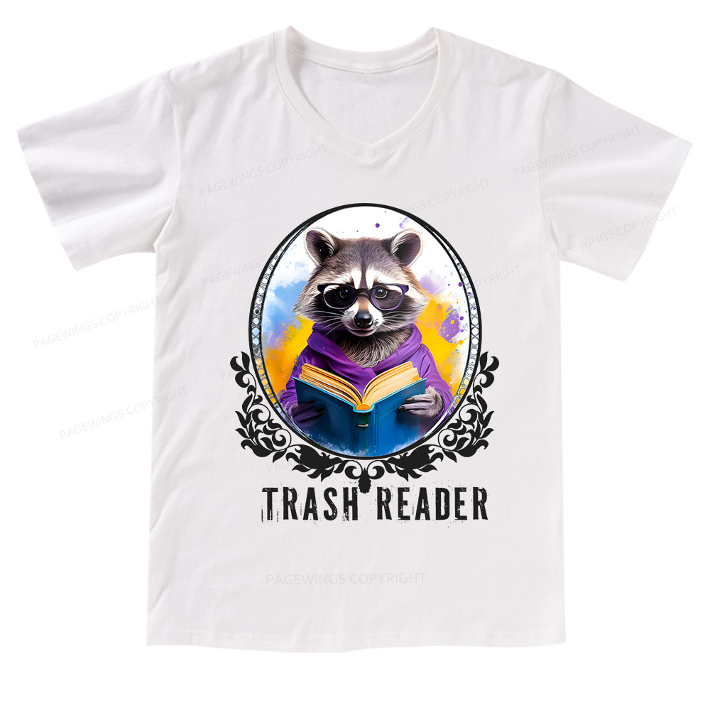Pagewings Trash Reader V-neck T-shirt