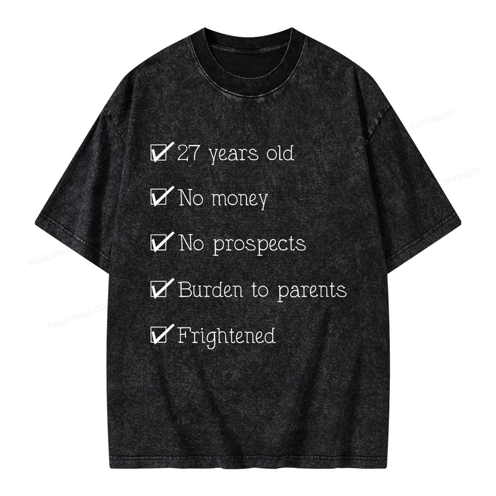 Pagewings 27 Years Old Unisex Washed T-shirt