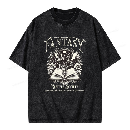 Pagewings Fantasy Readers Society Unisex Washed T-shirt