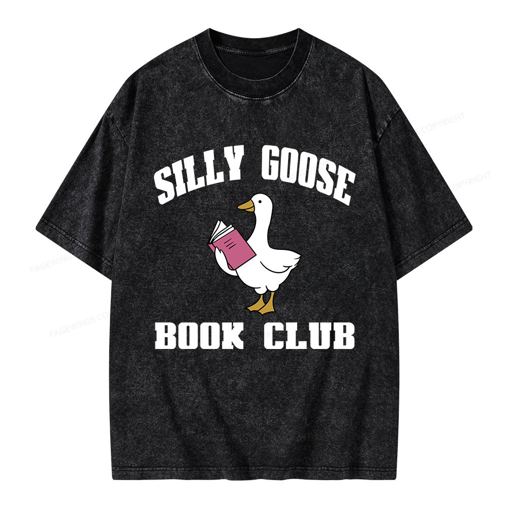 Pagewings Silly Goose Book Club Unisex Washed T-shirt