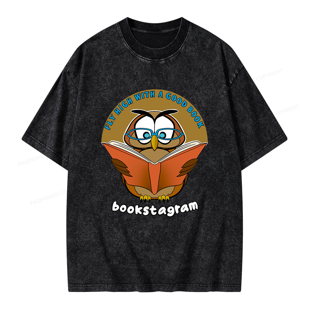 Pagewings Fly High With A Good Book Unisex Washed T-shirt