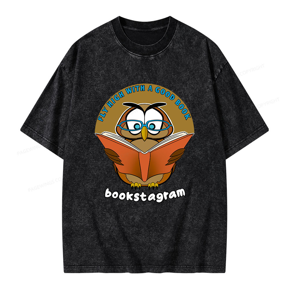 Pagewings Fly High With A Good Book Unisex Washed T-shirt