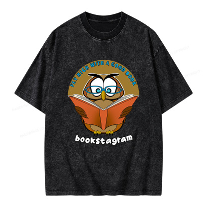 Pagewings Fly High With A Good Book Unisex Washed T-shirt