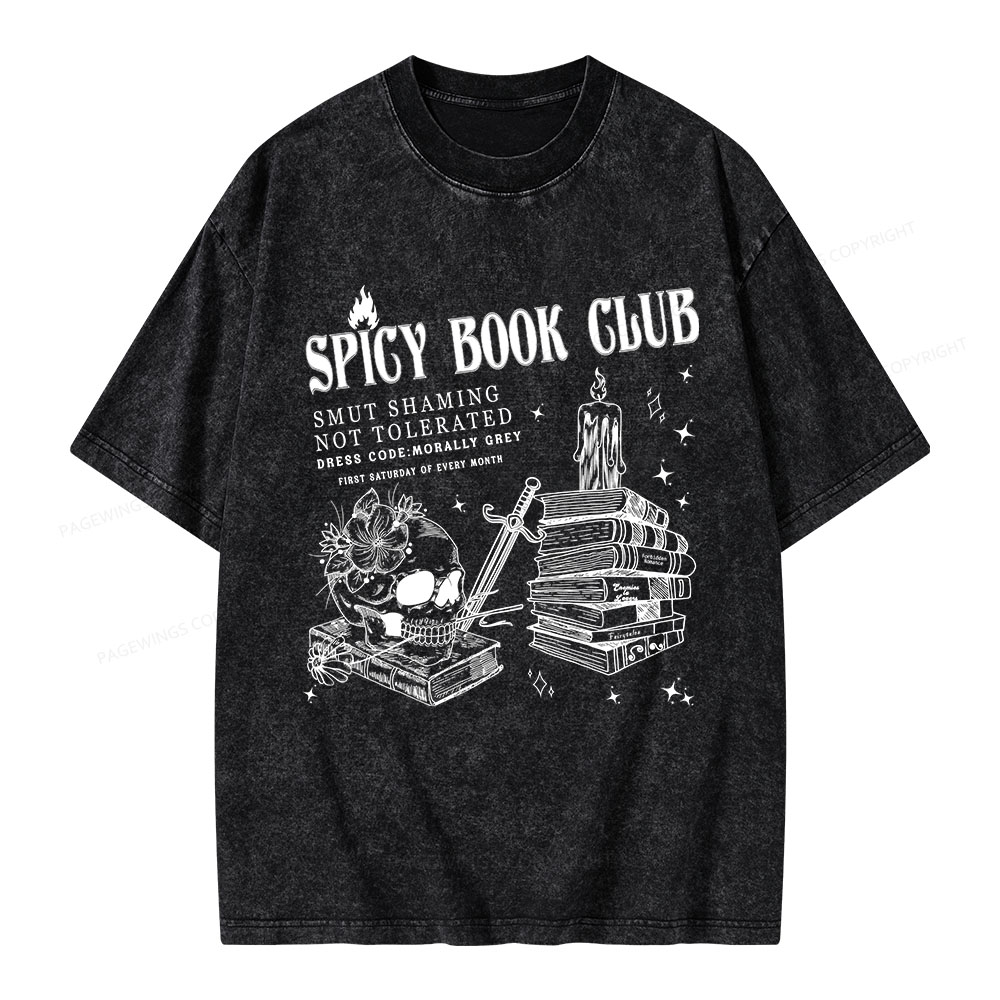 Pagewings Spicy Book Club Unisex Washed T-shirt