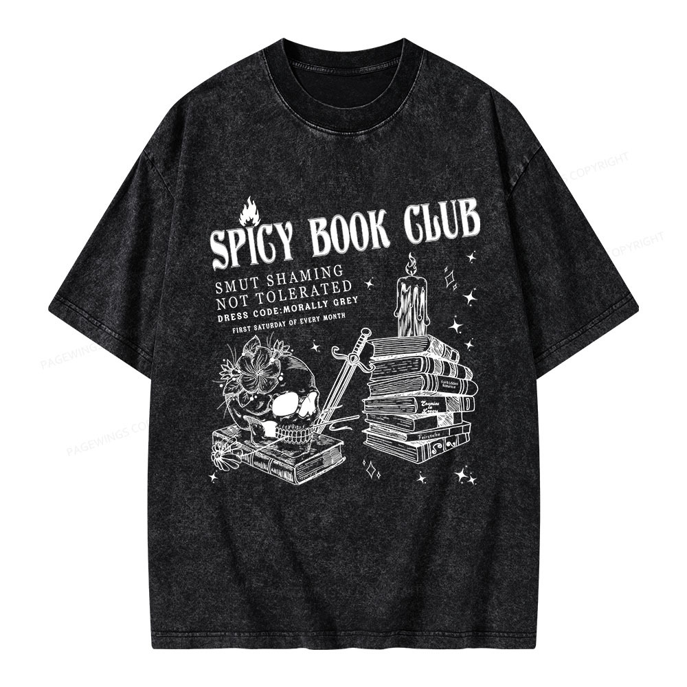 Pagewings Spicy Book Club Unisex Washed T-shirt