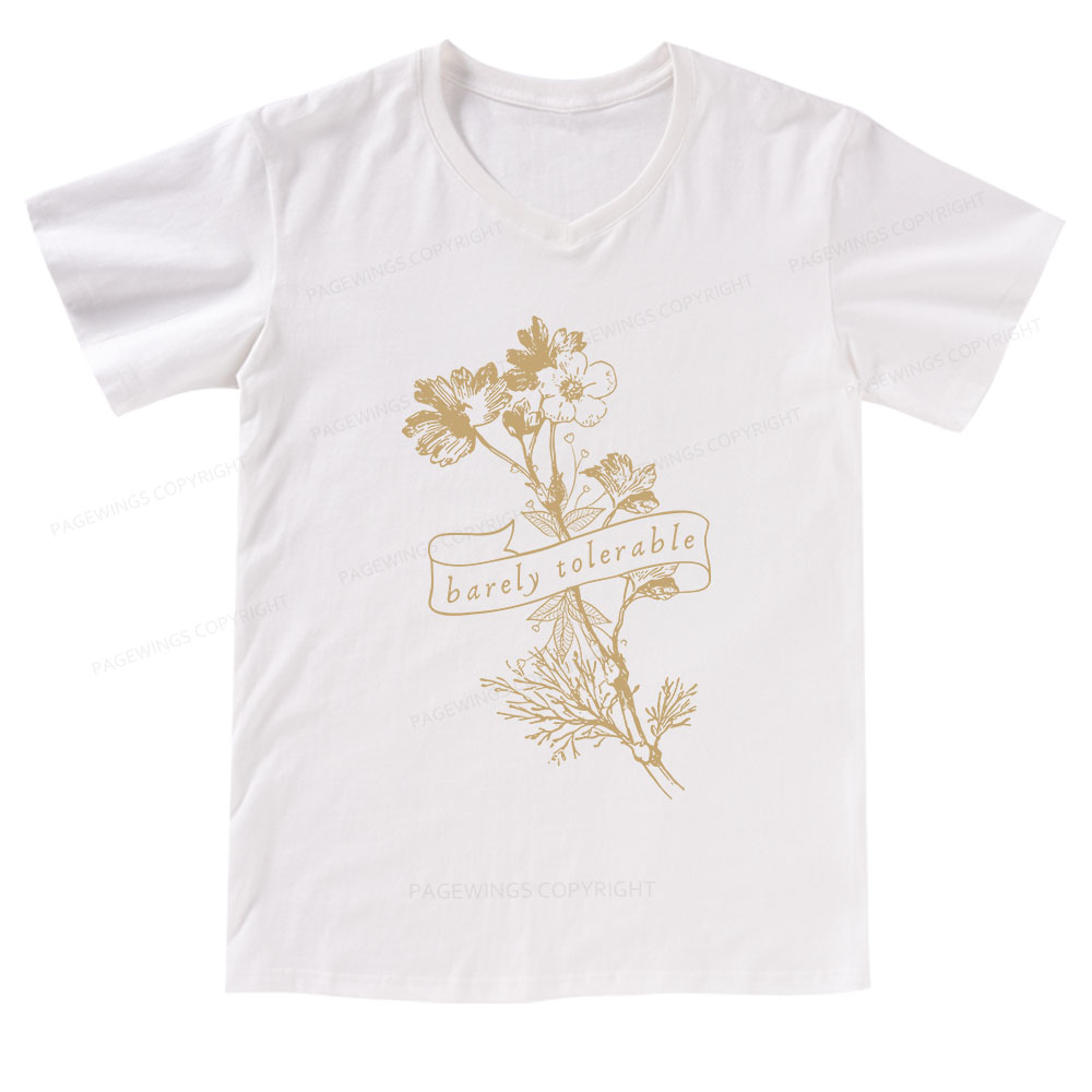 Pagewings Barely Tolerable V-neck T-shirt