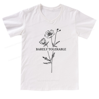 Pagewings Barely Tolerable V-neck T-shirt