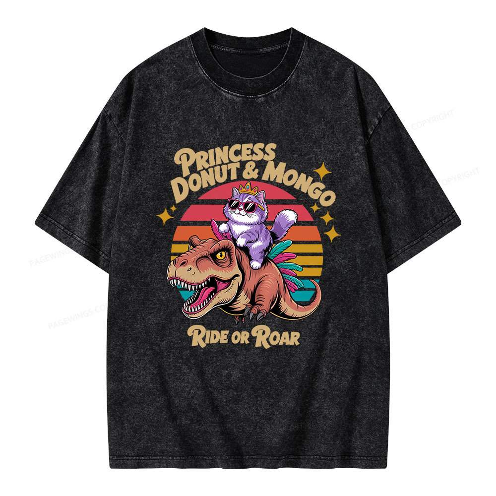 Pagewings Princess Donut & Mongo Unisex Washed T-shirt