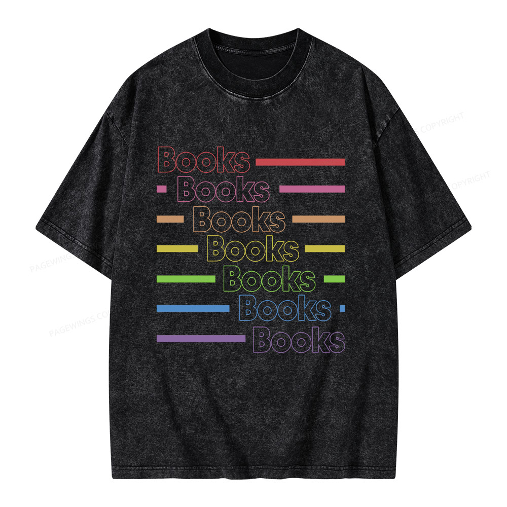 Pagewings Books Unisex Washed T-shirt