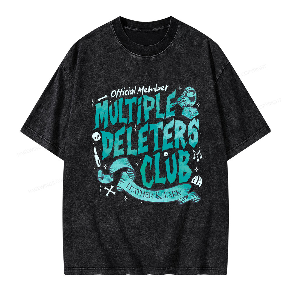 Pagewings Multiple Deleters Club Unisex Washed T-shirt
