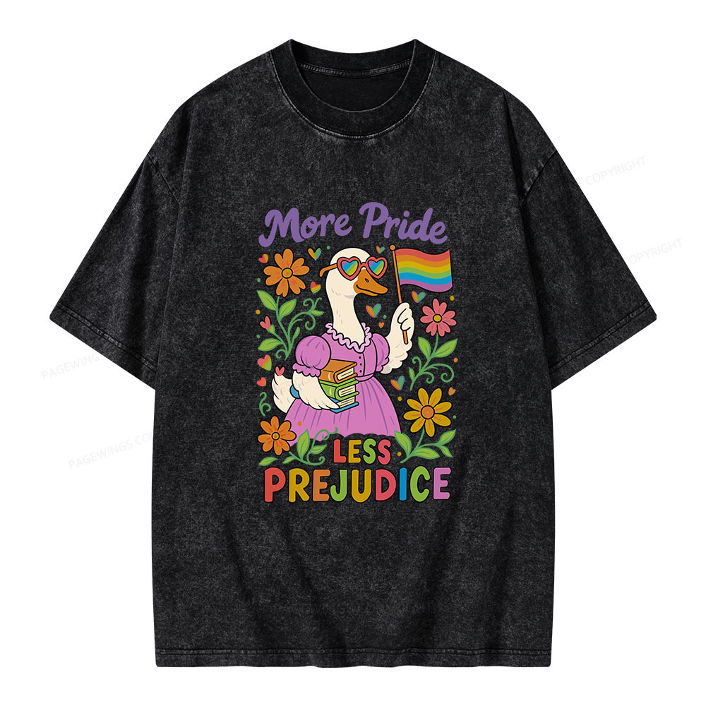 Pagewings More Pride Less Prejudice Unisex Washed T-shirt