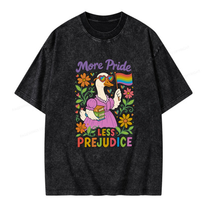 Pagewings More Pride Less Prejudice Unisex Washed T-shirt