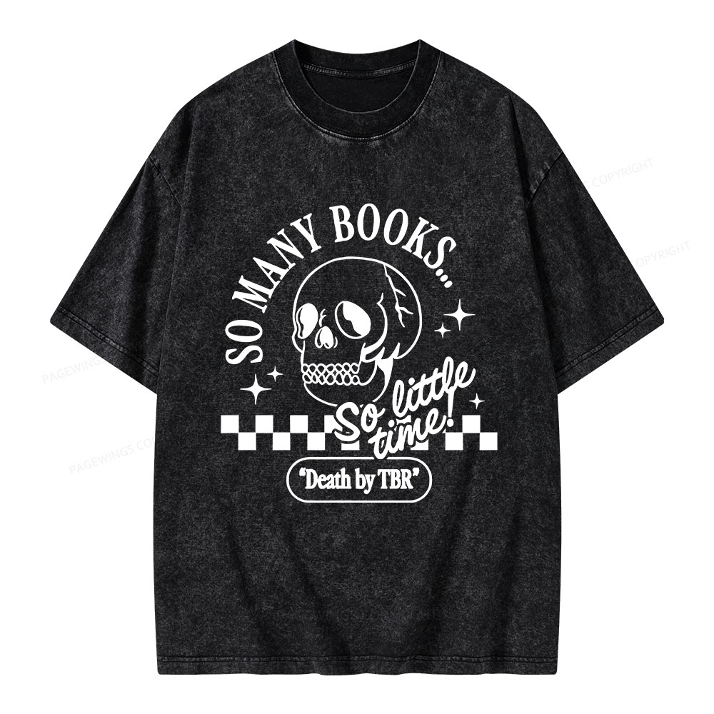 Pagewings Death By TBR Unisex Washed T-shirt