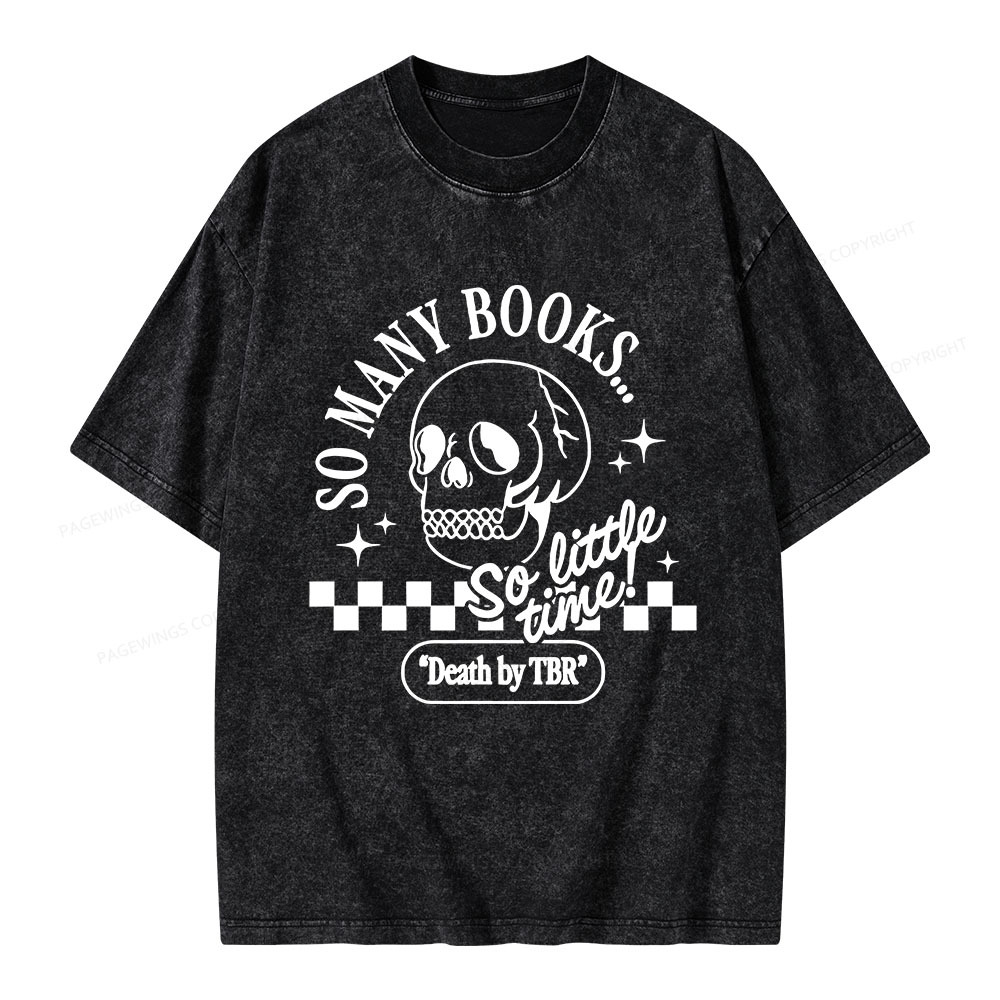 Pagewings Death By TBR Unisex Washed T-shirt