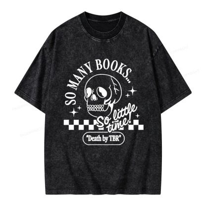 Pagewings Death By TBR Unisex Washed T-shirt