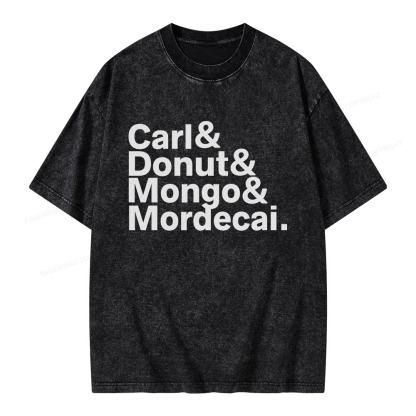 Pagewings Carl Donut Mongo Mordecai Unisex Washed T-shirt