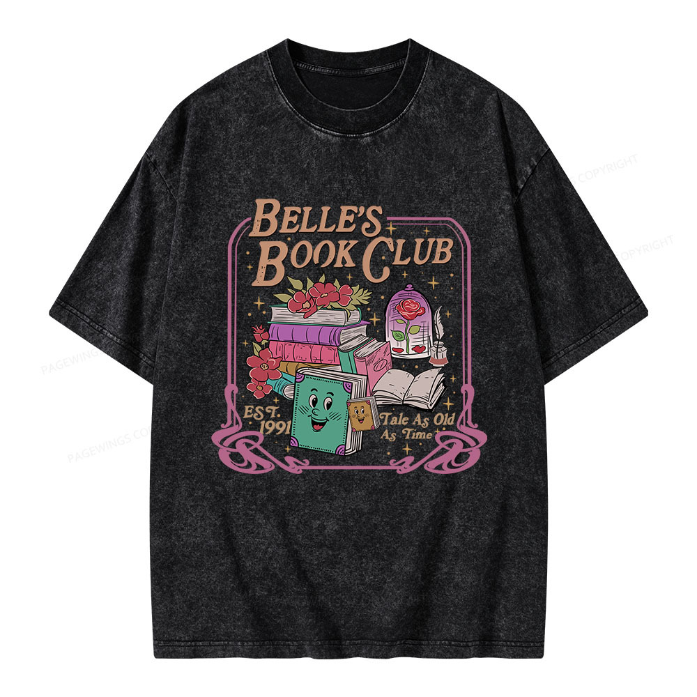Pagewings Belle's Book Club Unisex Washed T-shirt