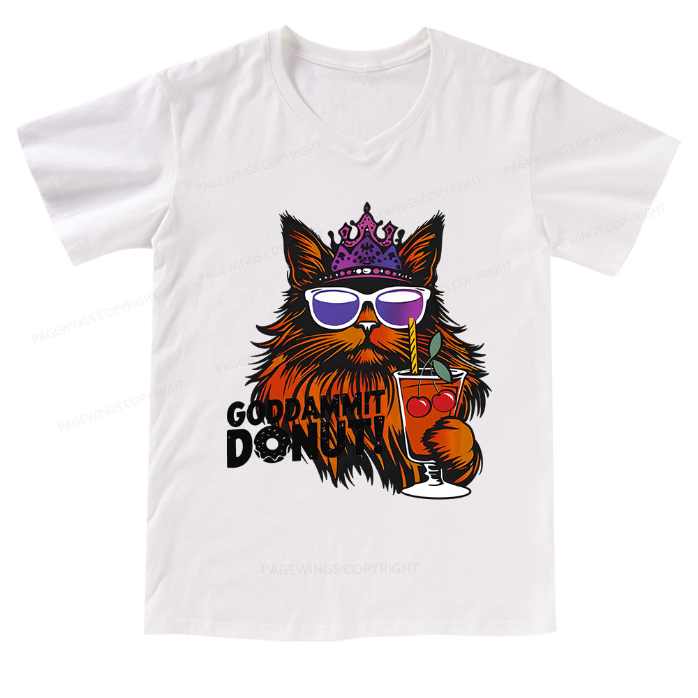 Pagewings Goddammit Donut V-neck T-shirt