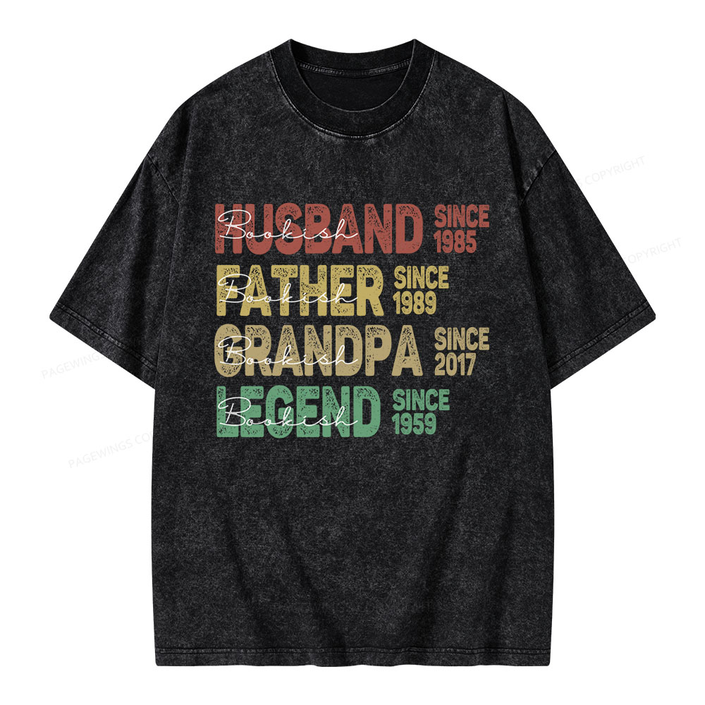 Pagewings Personalized Father's Day Unisex Washed T-shirt