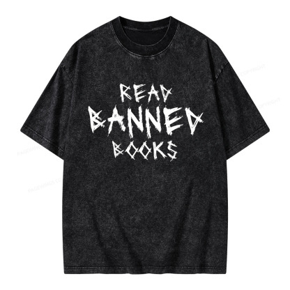 Pagewings I Read Banned Books Unisex Washed T-shirt