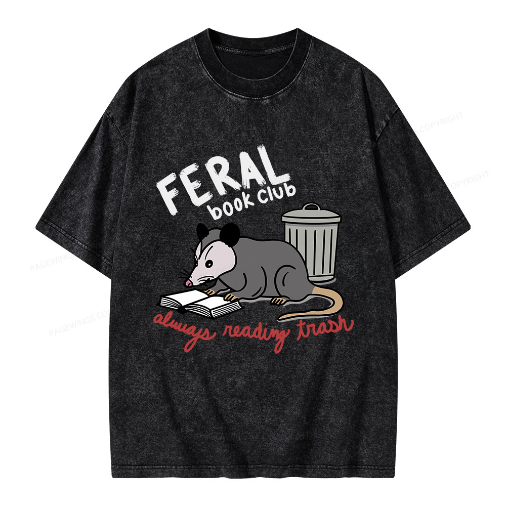 Pagewings Feral Book Club Unisex Washed T-shirt