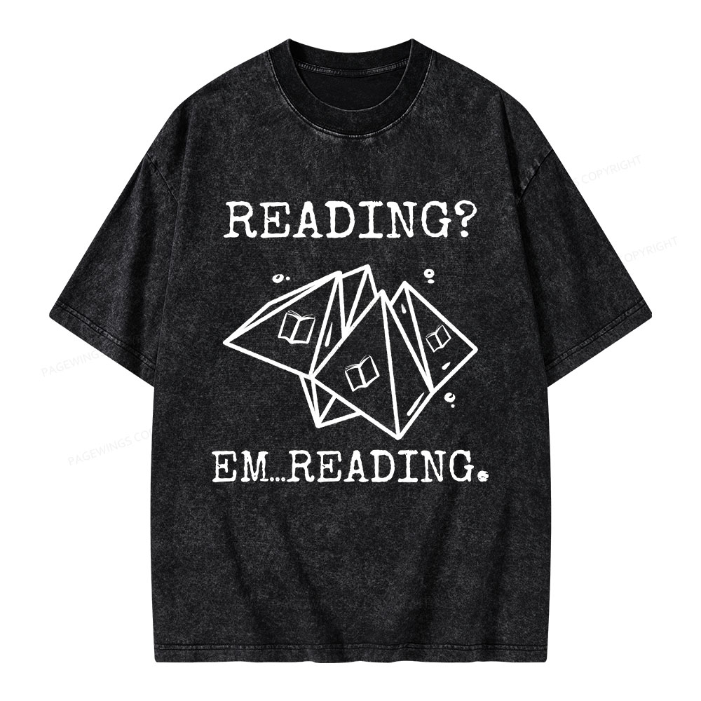 Pagewings Reading Em...Reading Unisex Washed T-shirt