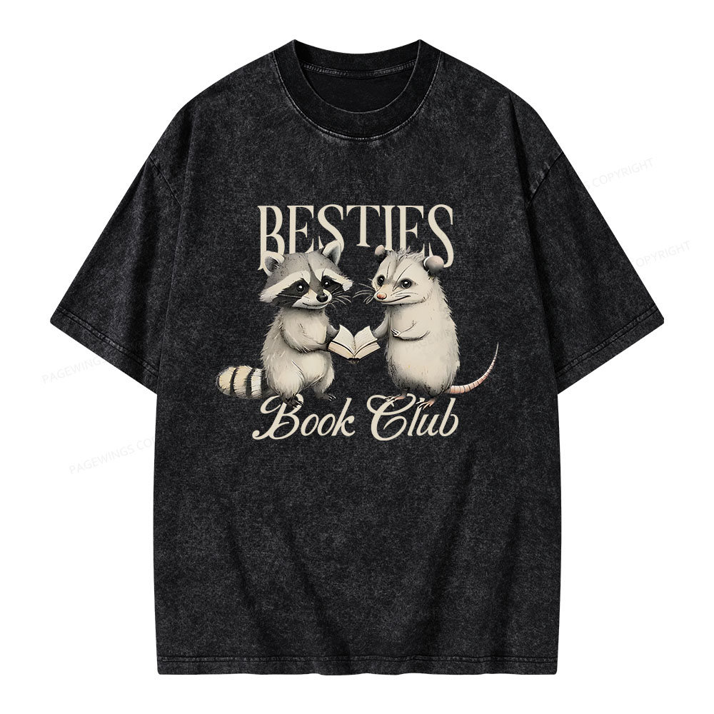 Pagewings Bestie Book Club Unisex Washed T-shirt