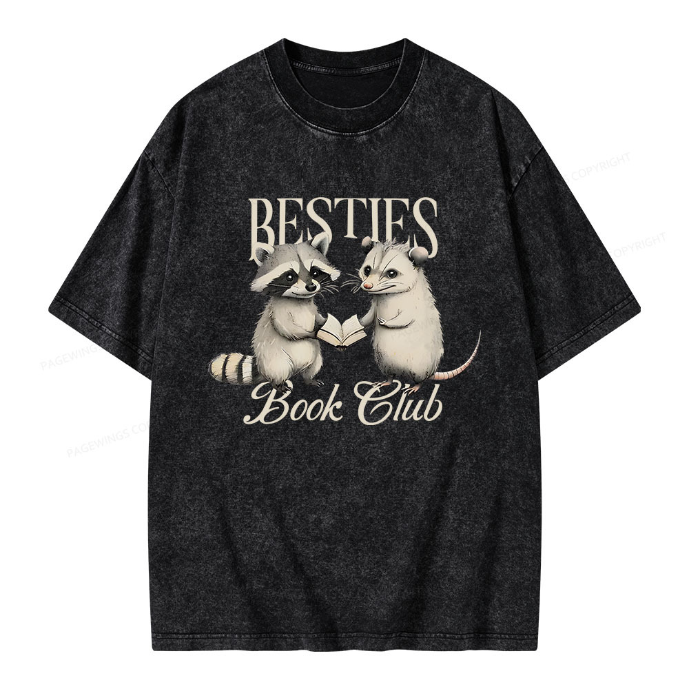 Pagewings Bestie Book Club Unisex Washed T-shirt