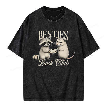 Pagewings Bestie Book Club Unisex Washed T-shirt