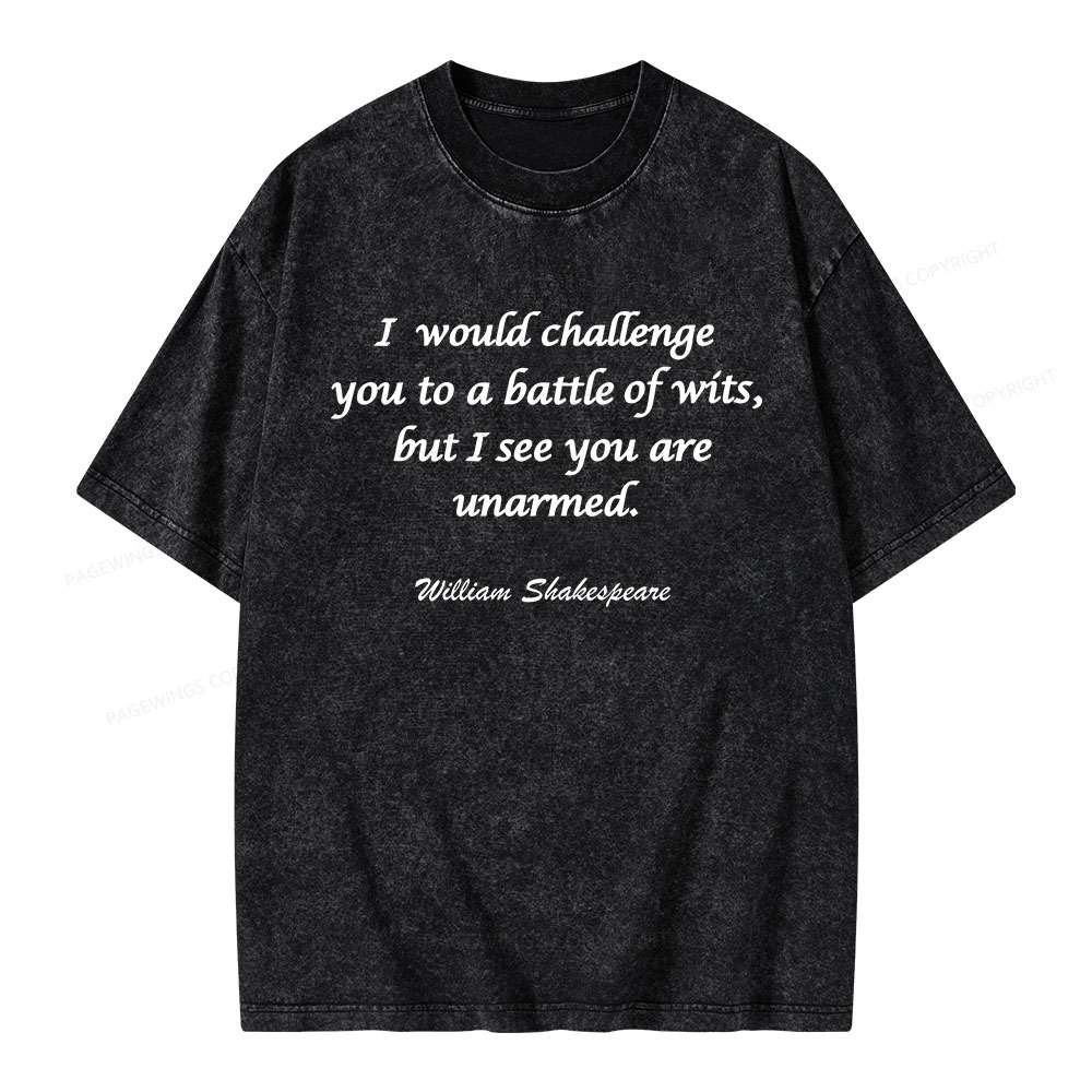 Pagewings William Shakespeare Quote Unisex Washed T-shirt