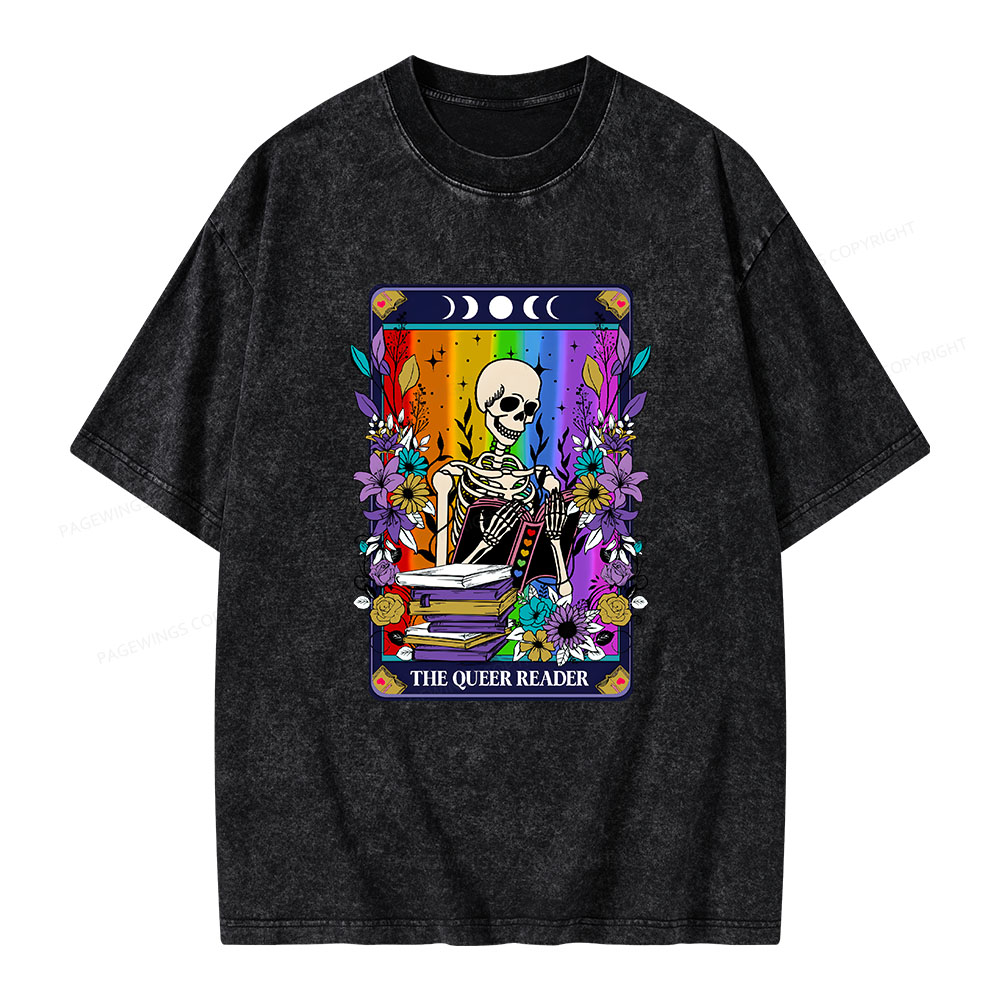 Pagewings The Queer Reader Unisex Washed T-shirt