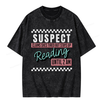 Pagewings Suspect Claims Book Lover Unisex Washed T-shirt