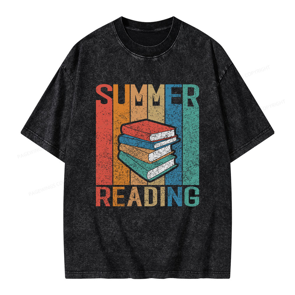 Pagewings Summer Reading Unisex Washed T-shirt