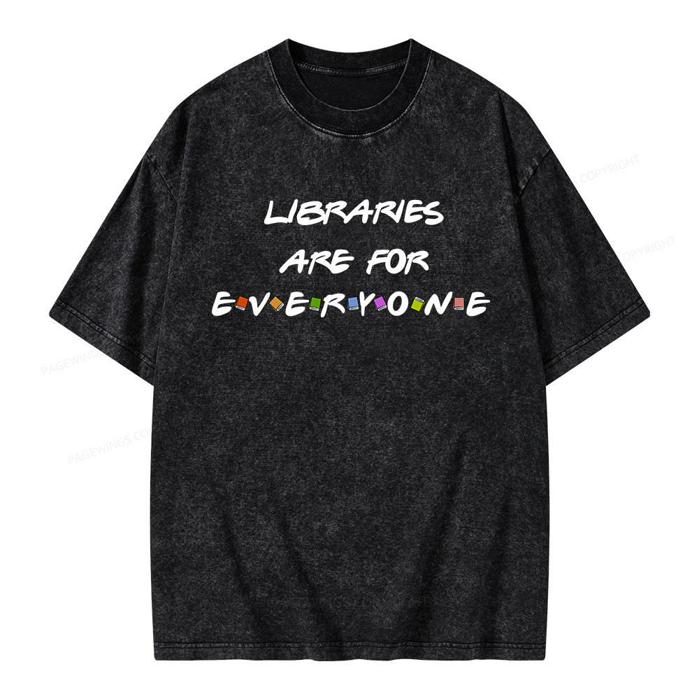 Pagewings Libraries Are For Everyone Unisex Washed T-shirt