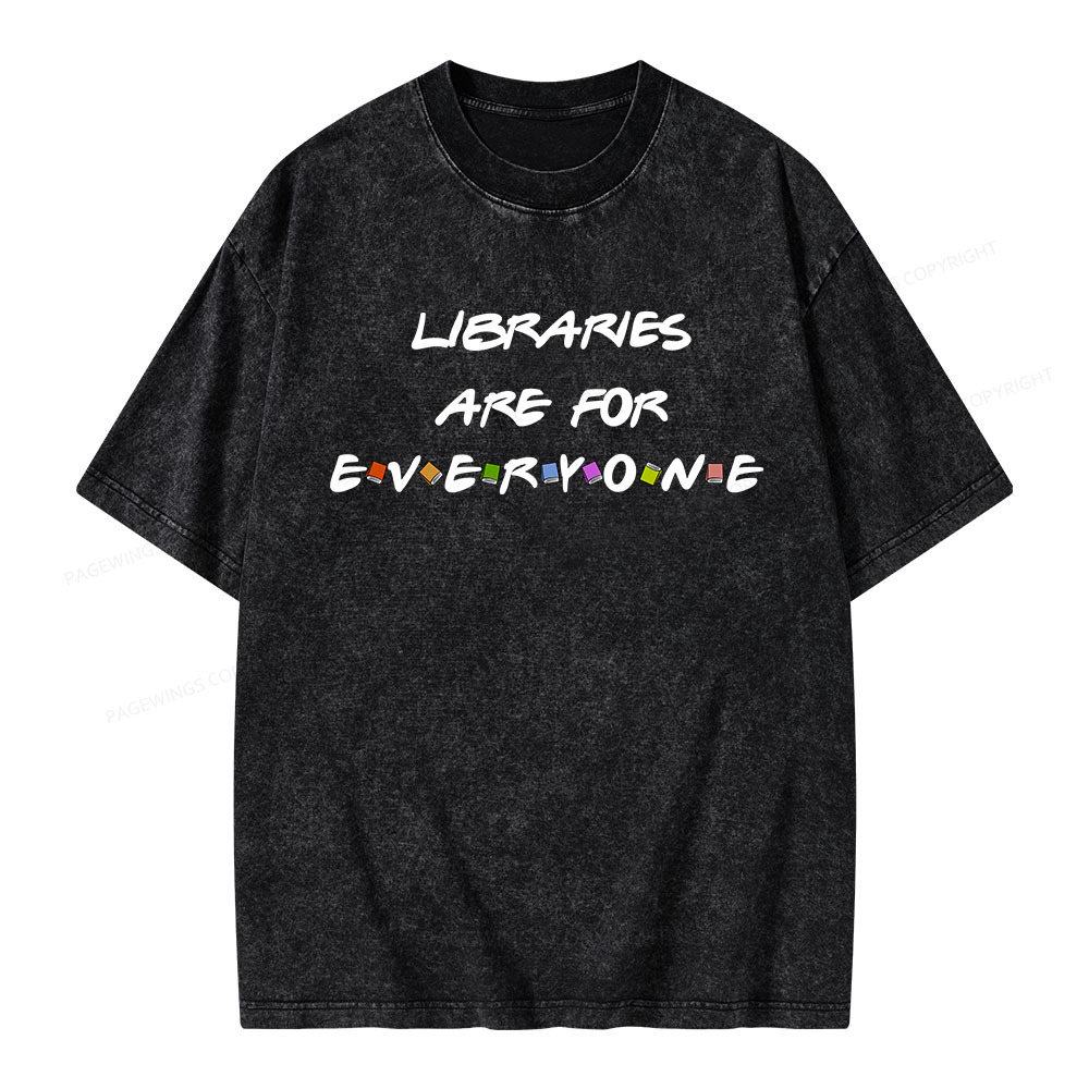 Pagewings Libraries Are For Everyone Unisex Washed T-shirt