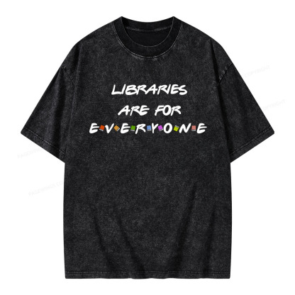 Pagewings Libraries Are For Everyone Unisex Washed T-shirt