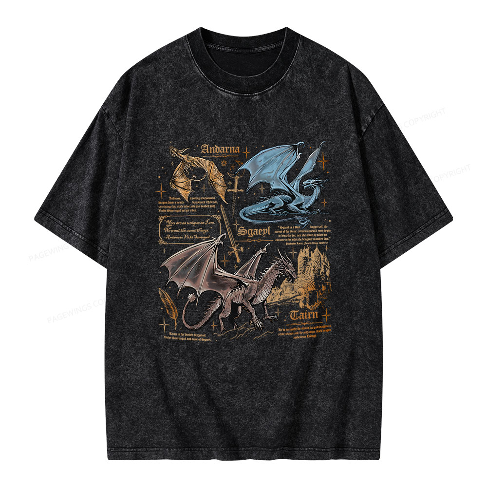 Pagewings Dragon Unisex Washed T-shirt