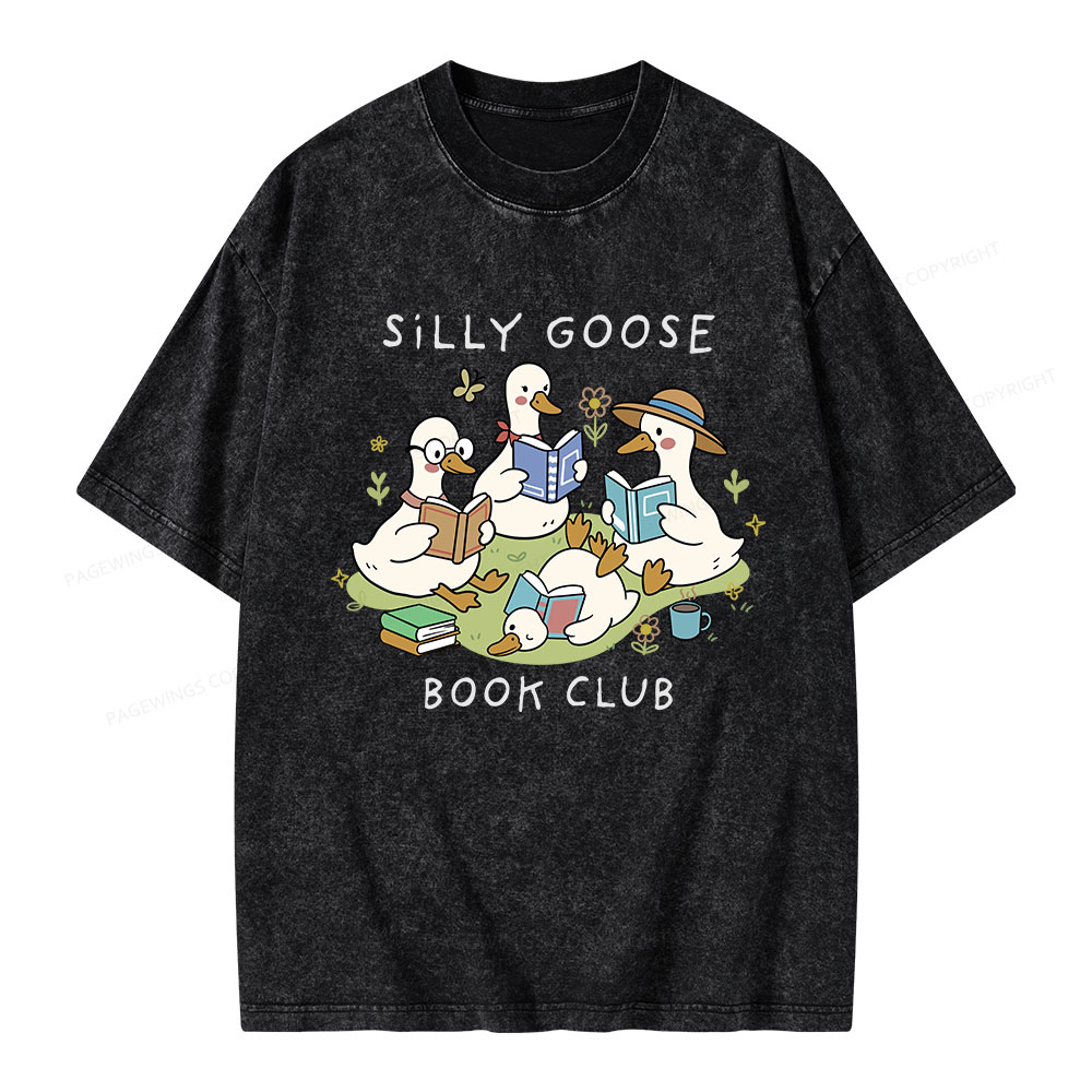 Pagewings Silly Goose Book Club Unisex Washed T-shirt