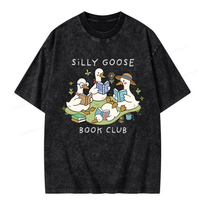 Pagewings Silly Goose Book Club Unisex Washed T-shirt